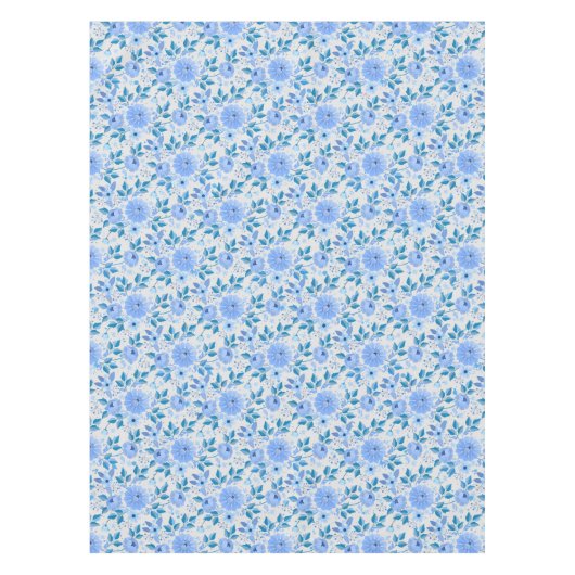 Floral patroon.06.FR. Blauw offwhite BG Tafelkleed (Voorkant)
