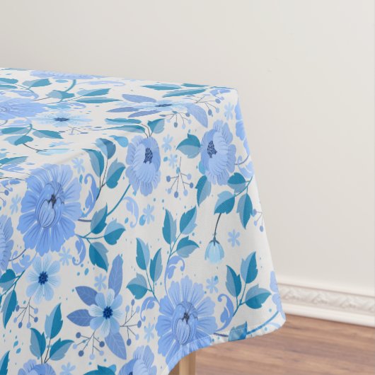 Floral patroon.06.FR. Blauw offwhite BG Tafelkleed (Voorbeeld)