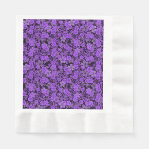 Floral patroon 15.Paars.b Black BG Servet