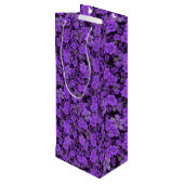Floral patroon 15.Paars.b Black BG Wijn Cadeautas (Achterkant Gekanteld)