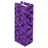 Floral patroon 15.Paars.b Black BG Wijn Cadeautas (Voorkant Gekanteld)