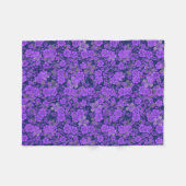 Floral patroon 15.Paars.b DBlue BG Fleece Deken (Voorkant (Horizontaal))