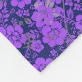 Floral patroon 15.Paars.b DBlue BG Fleece Deken (Hoek)