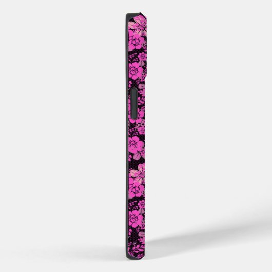 Floral patroon 15.Roze zwarte BG Case-Mate iPhone Case (Achterkant / Rechts)