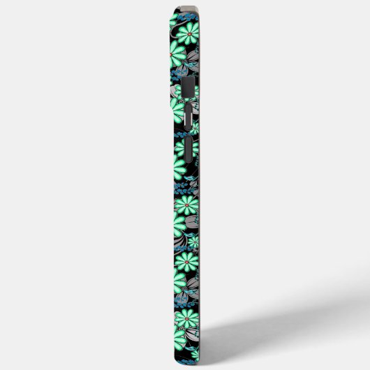 Floral patroon 17.b Black BG Case-Mate iPhone Case (Achterkant / Links)