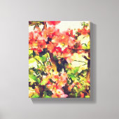 Floral Patroon 1 rode roze Waterverf Canvas Afdruk (Voorkant)