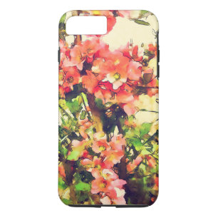 Floral Patroon 1 rode roze Waterverf Case-Mate iPhone Case