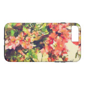 Floral Patroon 1 rode roze Waterverf Case-Mate iPhone Case (Achterkant (Horizontaal))