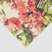 Floral Patroon 1 rode roze Waterverf Tissuepapier (Detail)