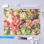 Floral Patroon 1 rode roze Waterverf Tissuepapier (Craft)