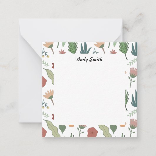 Floral-patroon afspelen notitiekaartje (Voorkant)