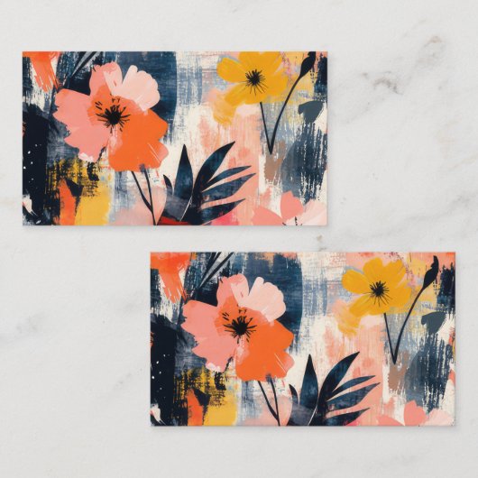 Floral patroon afsprakenkaartje (Voorkant / Achterkant)