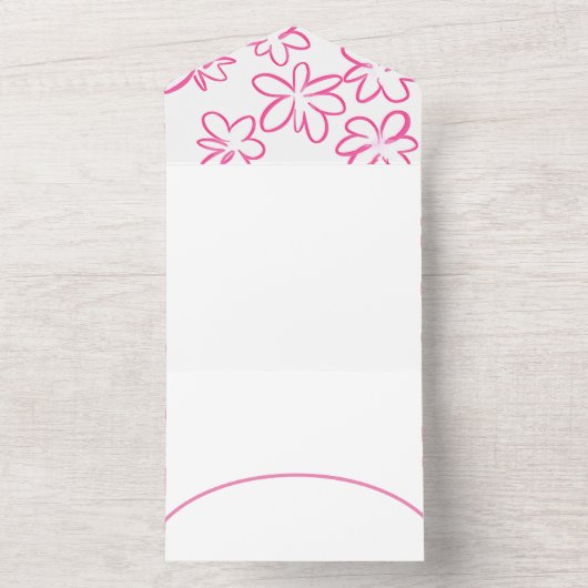 Floral patroon all in one uitnodiging (Binnen)