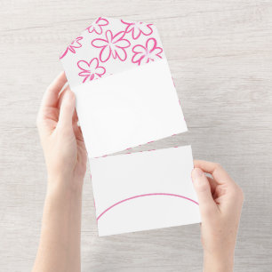 Floral patroon all in one uitnodiging