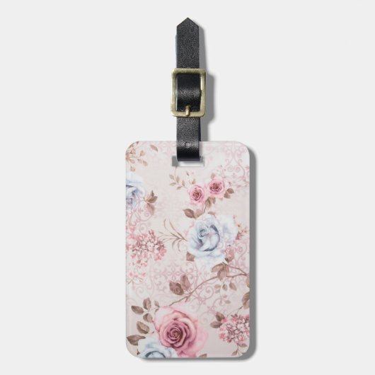 Floral patroon bagagelabel (Voorkant verticaal)