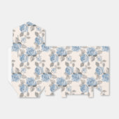Floral patroon.  blauwe rozen bedankdoosjes (Uitgevouwen)