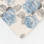 Floral patroon.  blauwe rozen fleece deken (Hoek)