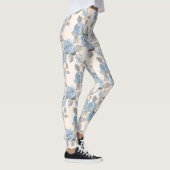 Floral patroon.  blauwe rozen leggings (Rechts)