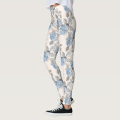 Floral patroon.  blauwe rozen leggings (Links)