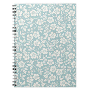 Floral patroon. bloemen op grijze blauwe achtergr notitieboek