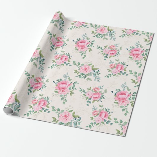 Floral patroon cadeaupapier (Uitgerold)