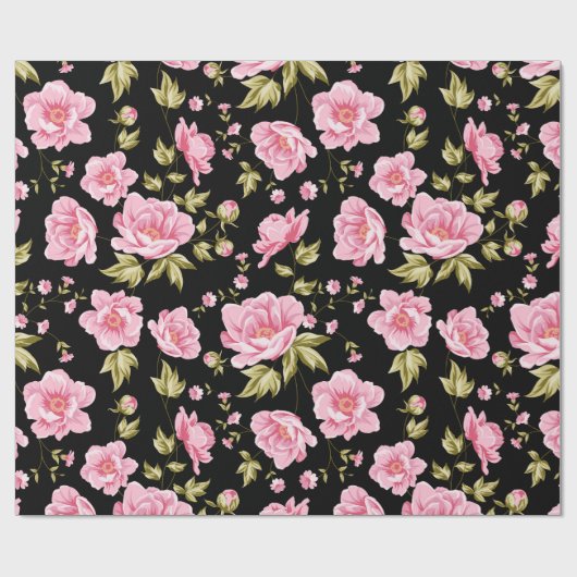 Floral patroon cadeaupapier (Vlak)