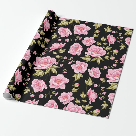 Floral patroon cadeaupapier (Uitgerold)