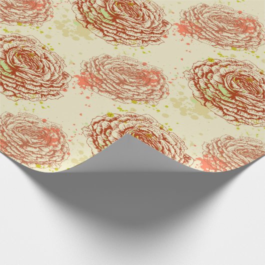 Floral patroon cadeaupapier (Hoek)