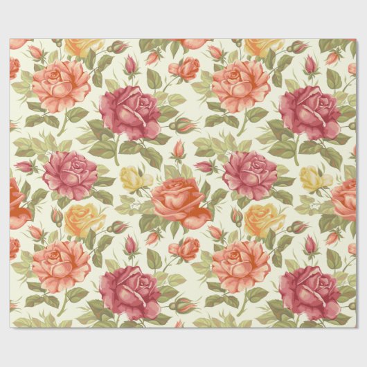 Floral patroon cadeaupapier (Vlak)