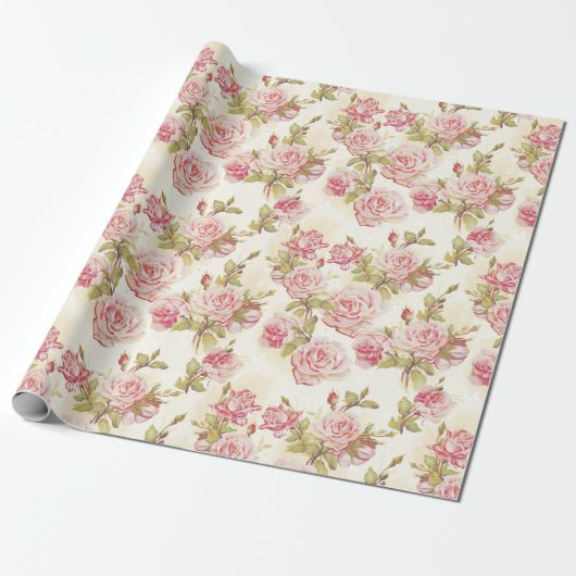 Floral patroon cadeaupapier (Uitgerold)