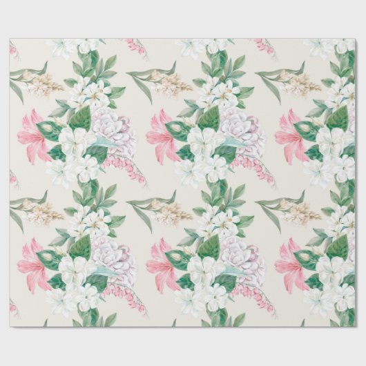 Floral patroon cadeaupapier (Vlak)