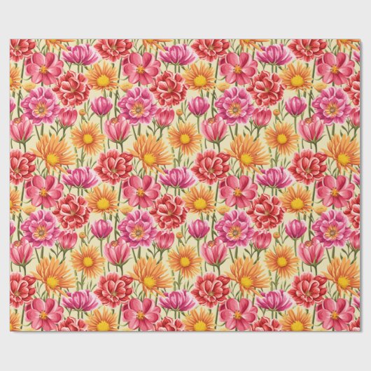 Floral patroon cadeaupapier (Vlak)