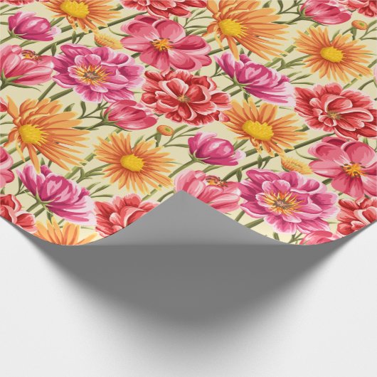 Floral patroon cadeaupapier (Hoek)