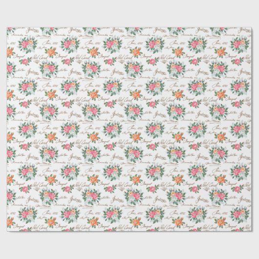 Floral patroon cadeaupapier (Vlak)