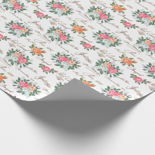 Floral patroon cadeaupapier (Hoek)
