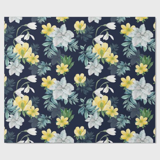 Floral patroon cadeaupapier (Vlak)