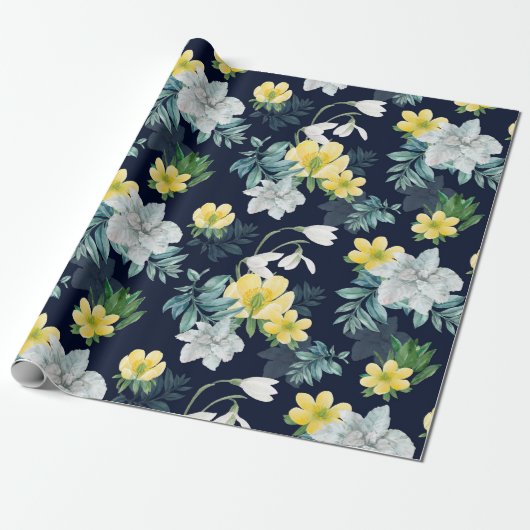 Floral patroon cadeaupapier (Uitgerold)