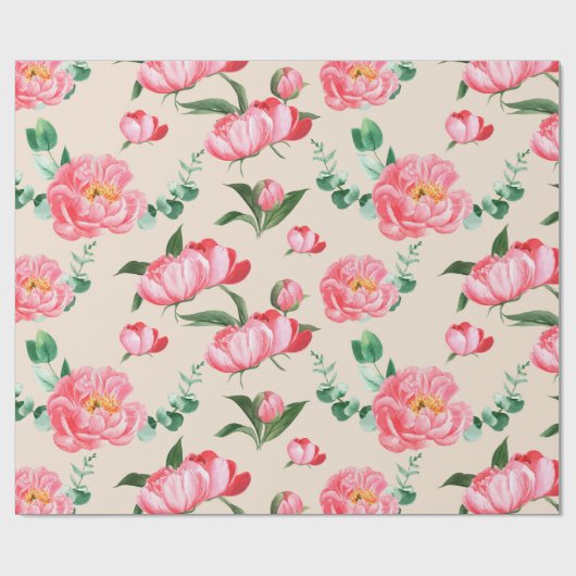 Floral patroon cadeaupapier (Vlak)