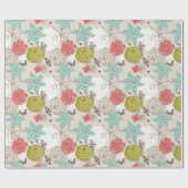 Floral patroon cadeaupapier (Vlak)