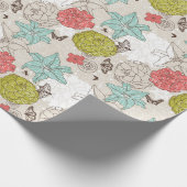 Floral patroon cadeaupapier (Hoek)