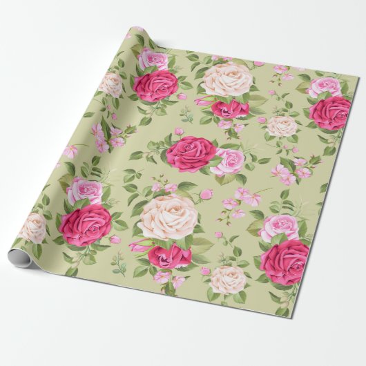 Floral patroon cadeaupapier (Uitgerold)
