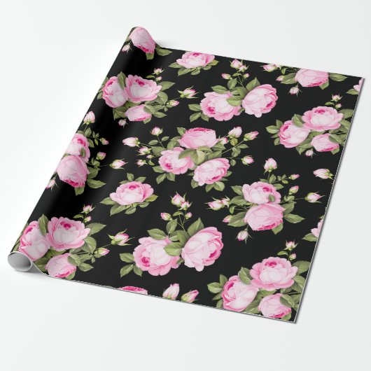 Floral patroon cadeaupapier (Uitgerold)