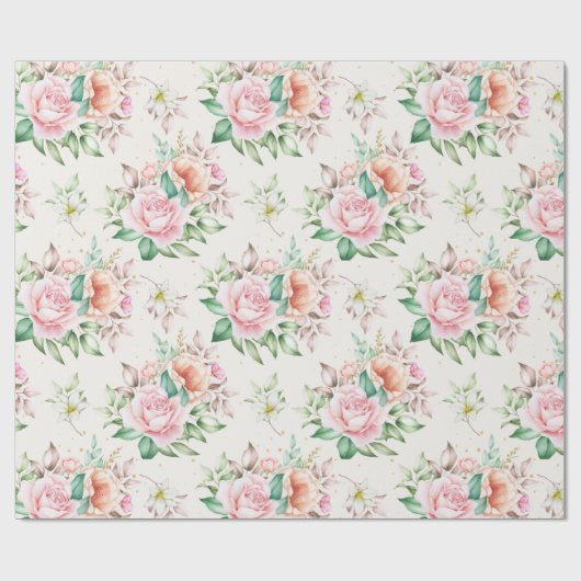 Floral patroon cadeaupapier (Vlak)
