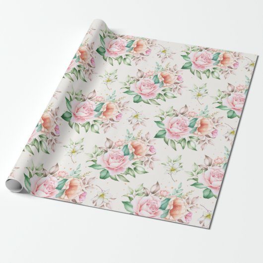 Floral patroon cadeaupapier (Uitgerold)