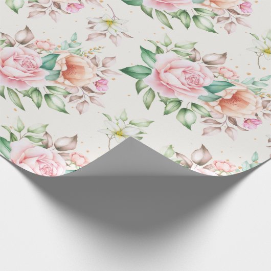 Floral patroon cadeaupapier (Hoek)