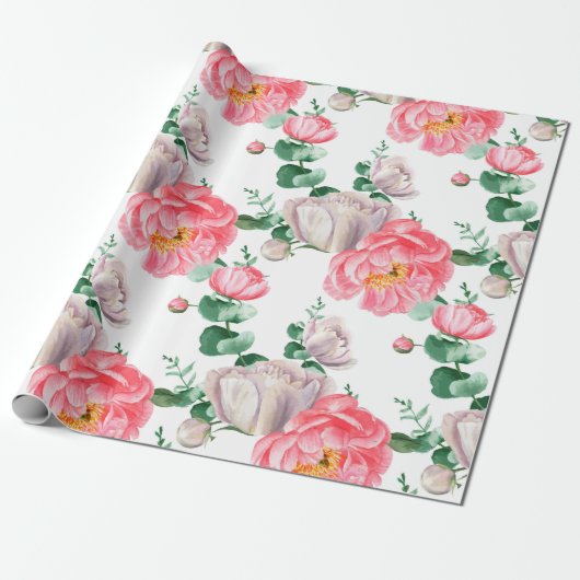 Floral patroon cadeaupapier (Uitgerold)