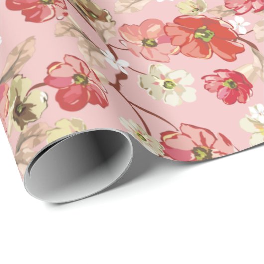  Floral patroon Cadeaupapier (Rol Hoek)