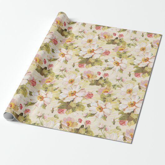 Floral patroon cadeaupapier (Uitgerold)