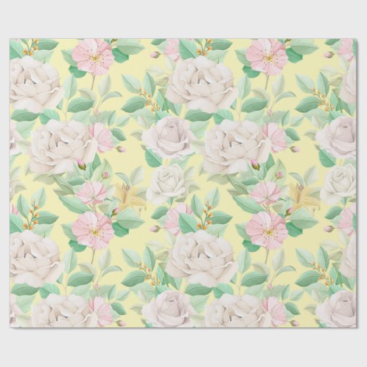 Floral patroon cadeaupapier (Vlak)