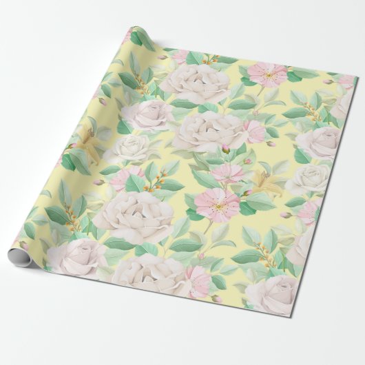 Floral patroon cadeaupapier (Uitgerold)